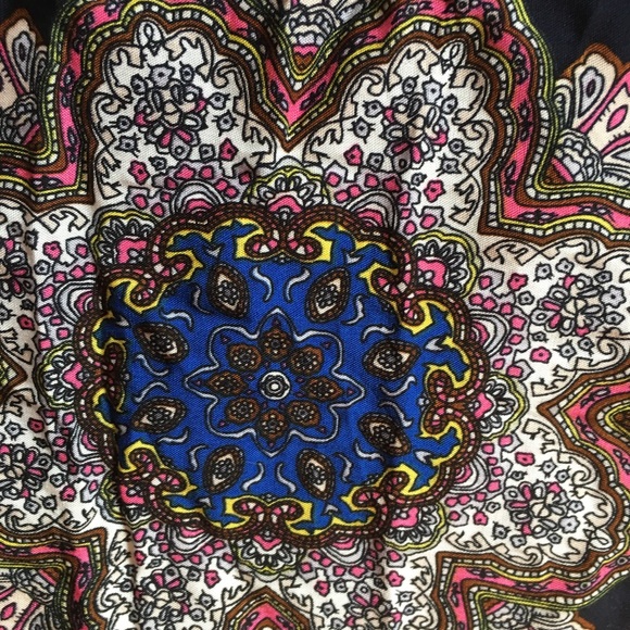 Aranee Navy blue paisley print 3/4 sleeve dress M - Picture 7 of 7